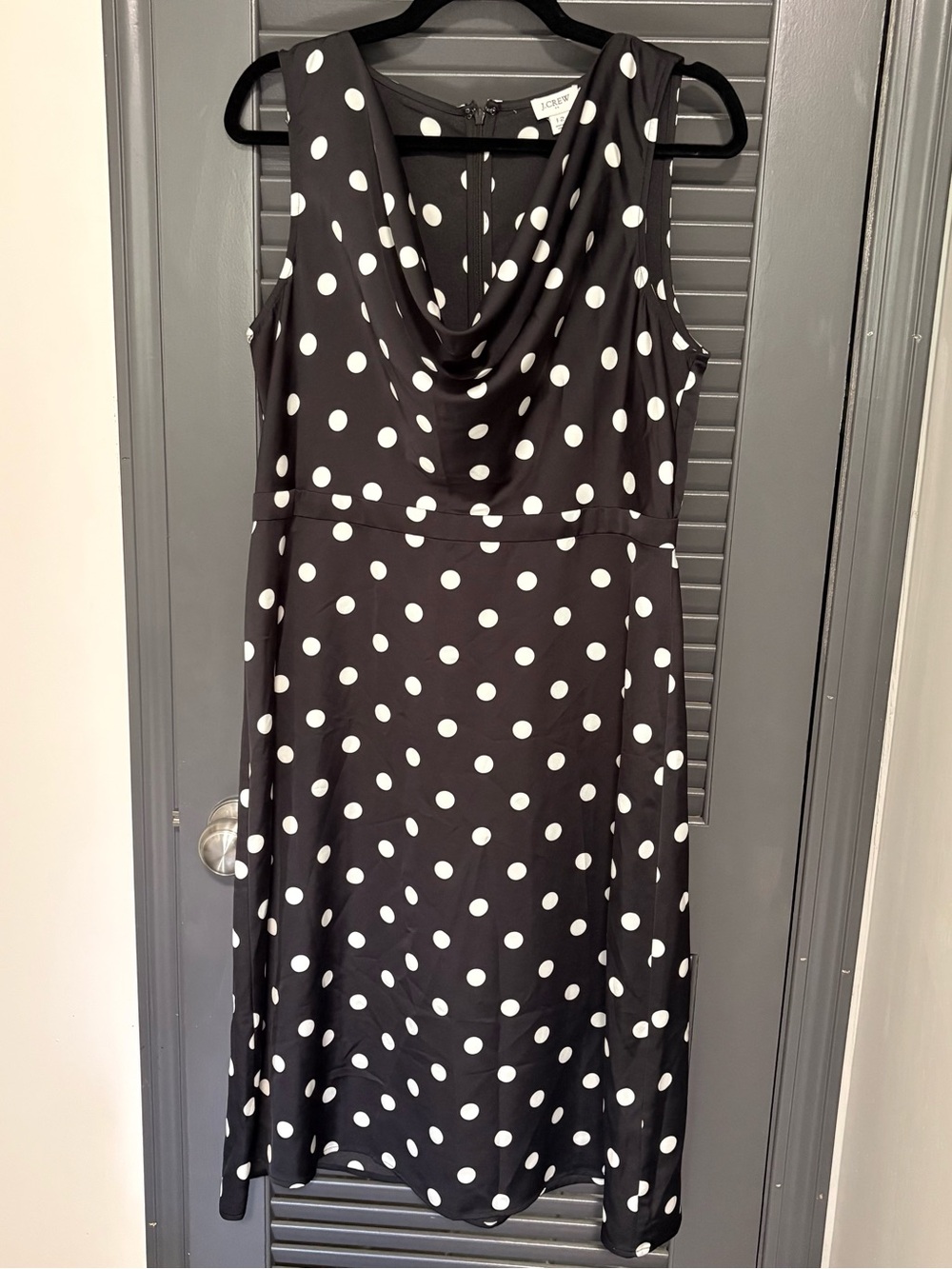 J. Crew Black and White Polka Dot Sleeveless Dress